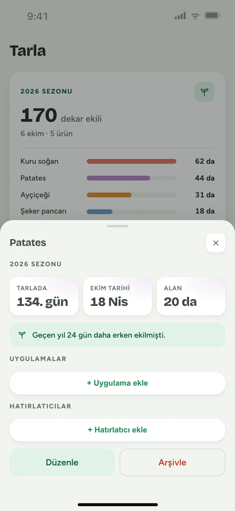 Patates ekim detayı